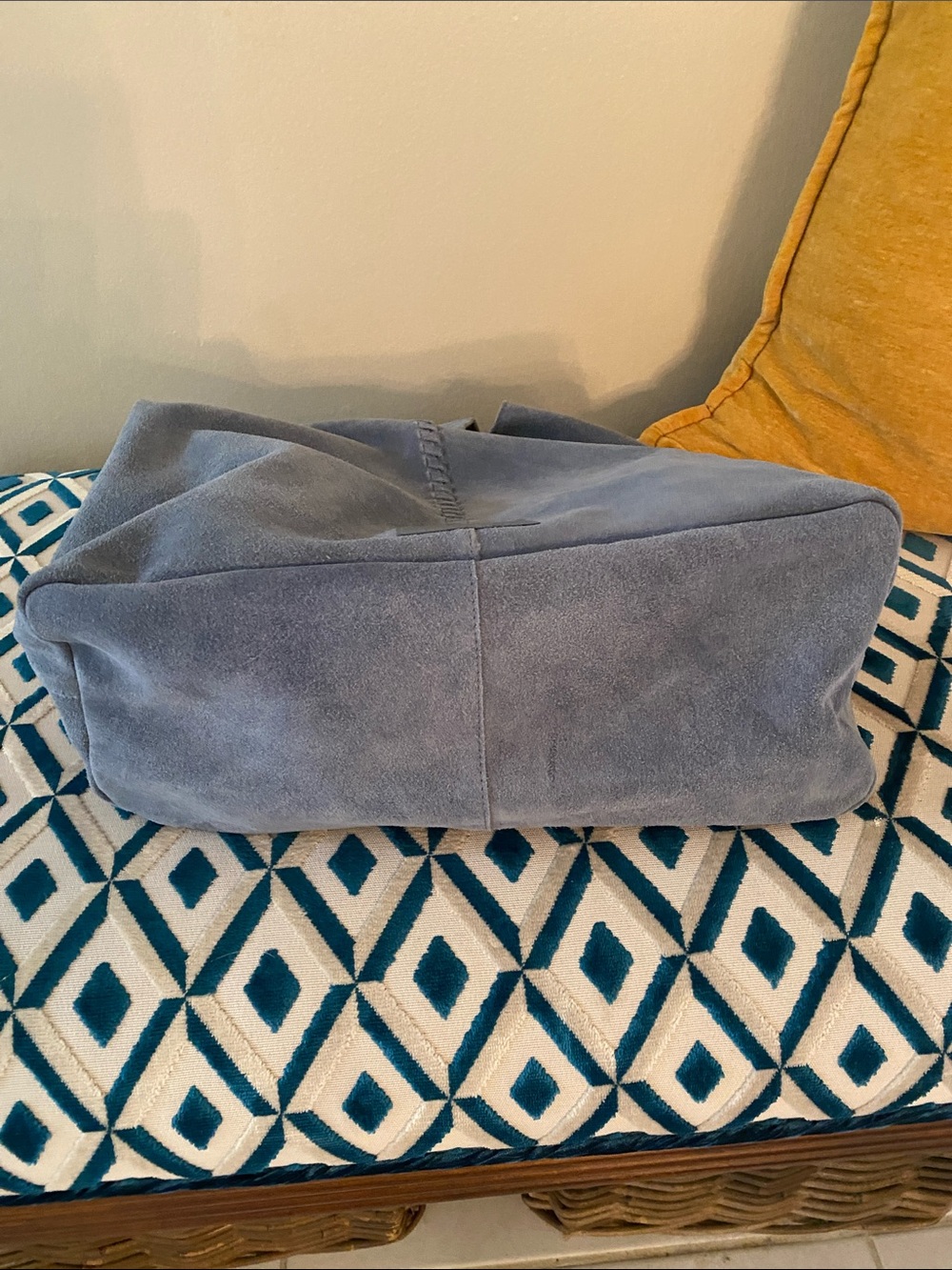 NWT! Haute Hippie Genuine Powder Blue Suede Slouchy Hobo W/ Detachable Small Bag - Picture 8 of 10